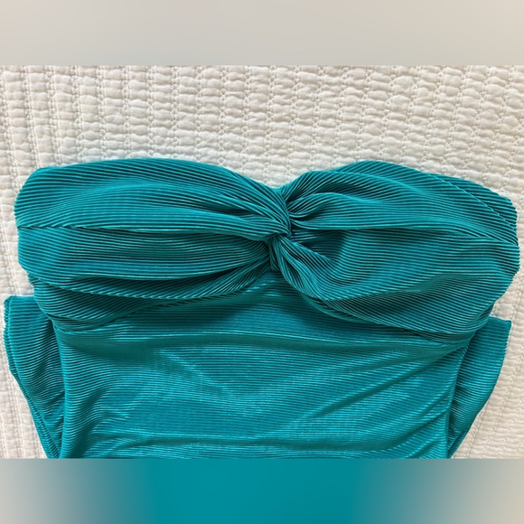 Arden B Teal Strapless Dress - Picture 2 of 5